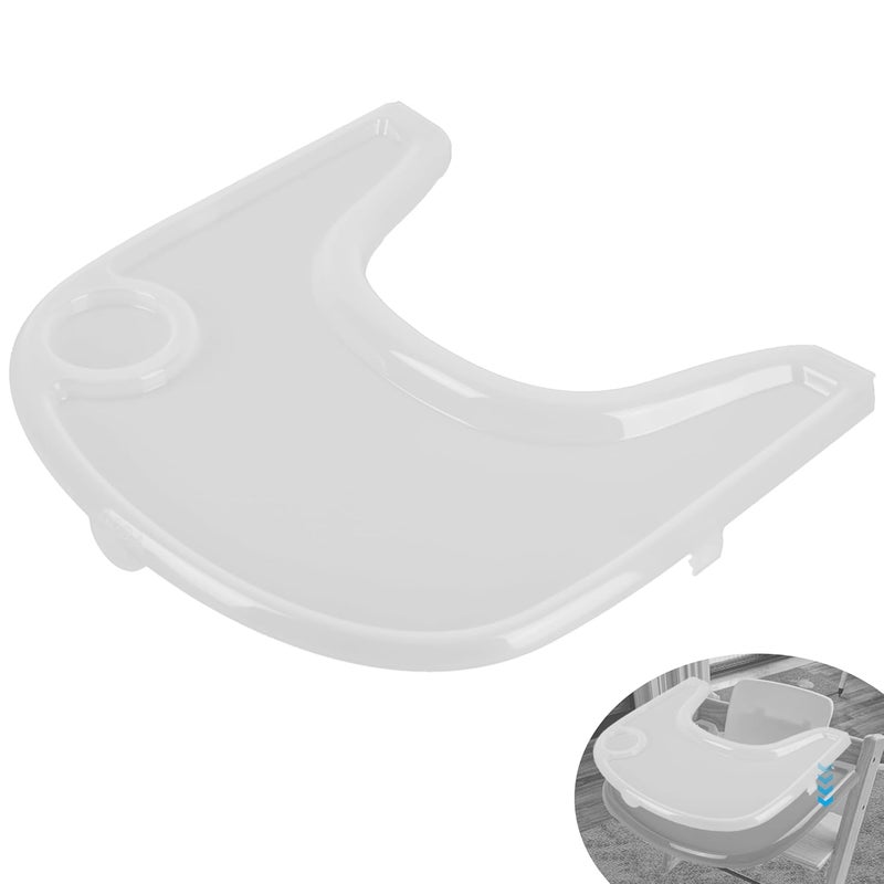 LuQiBabe High Chair Tray Cover Compatible with Stokke Tripp Trapp Chair with Cup Holder - Smooth Surface and Strong Suction - Made with Food-Safe Plastic (BPA BPS BPF Lead Phthalate Free) - Clear - Image 1